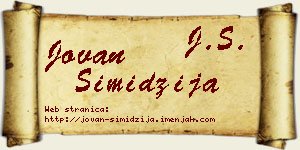 Jovan Simidžija vizit kartica
